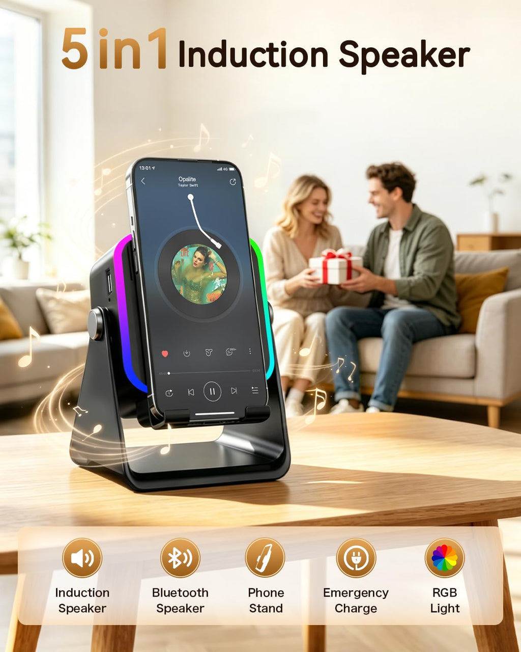 Wireless Induction Speaker with Phone Stand D82229
