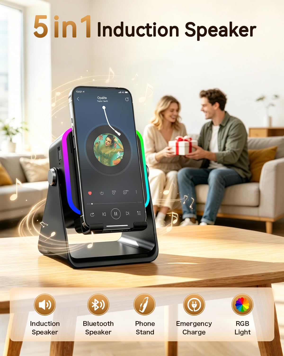 Wireless Induction Speaker with Phone Stand D82229