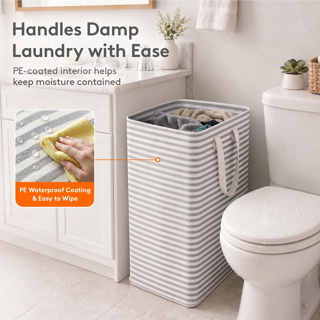 80L 2 Pack Grey Laundry Baskets N39278