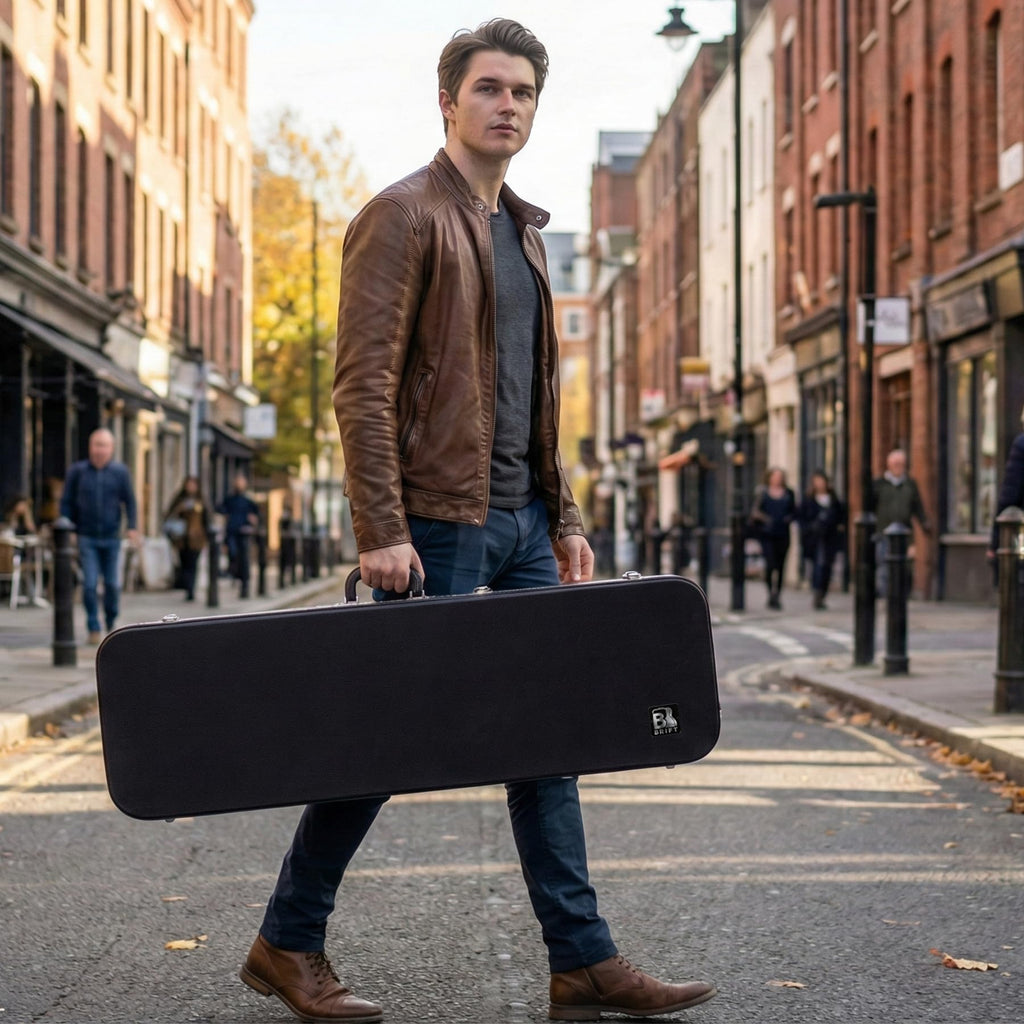 39 Inch Wooden Hard Shell Electric Guitar Case with Lock Latch W697