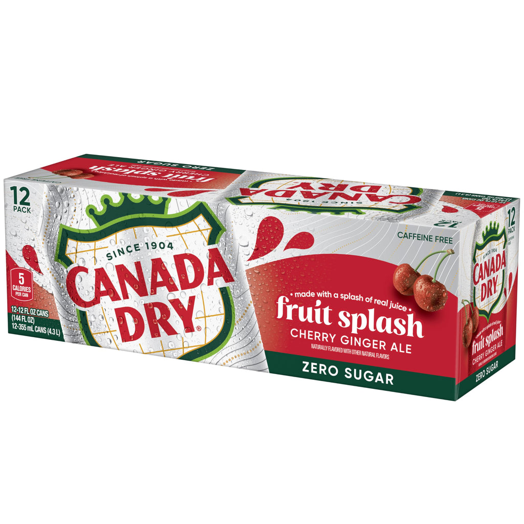 Zero Sugar Cherry Ginger Ale Soda, 12 fl. oz. Cans, 12 Pack T857095