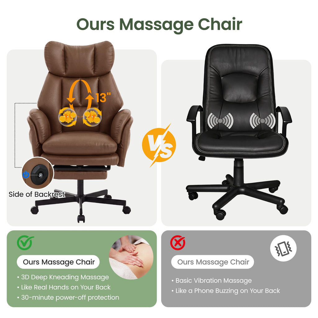 3D Kneading Massage Office Chair with Footrest U5546
