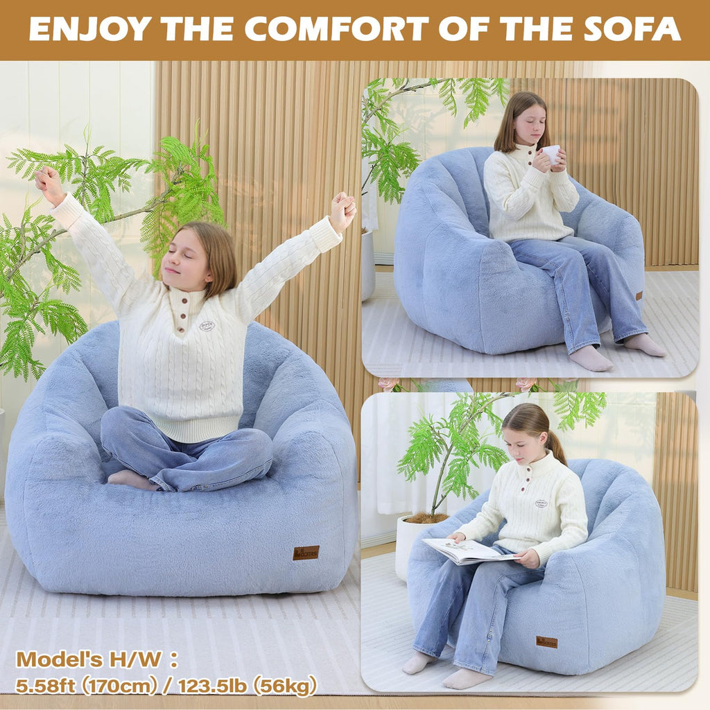 Light Blue Corduroy Bean Bag Chair W801