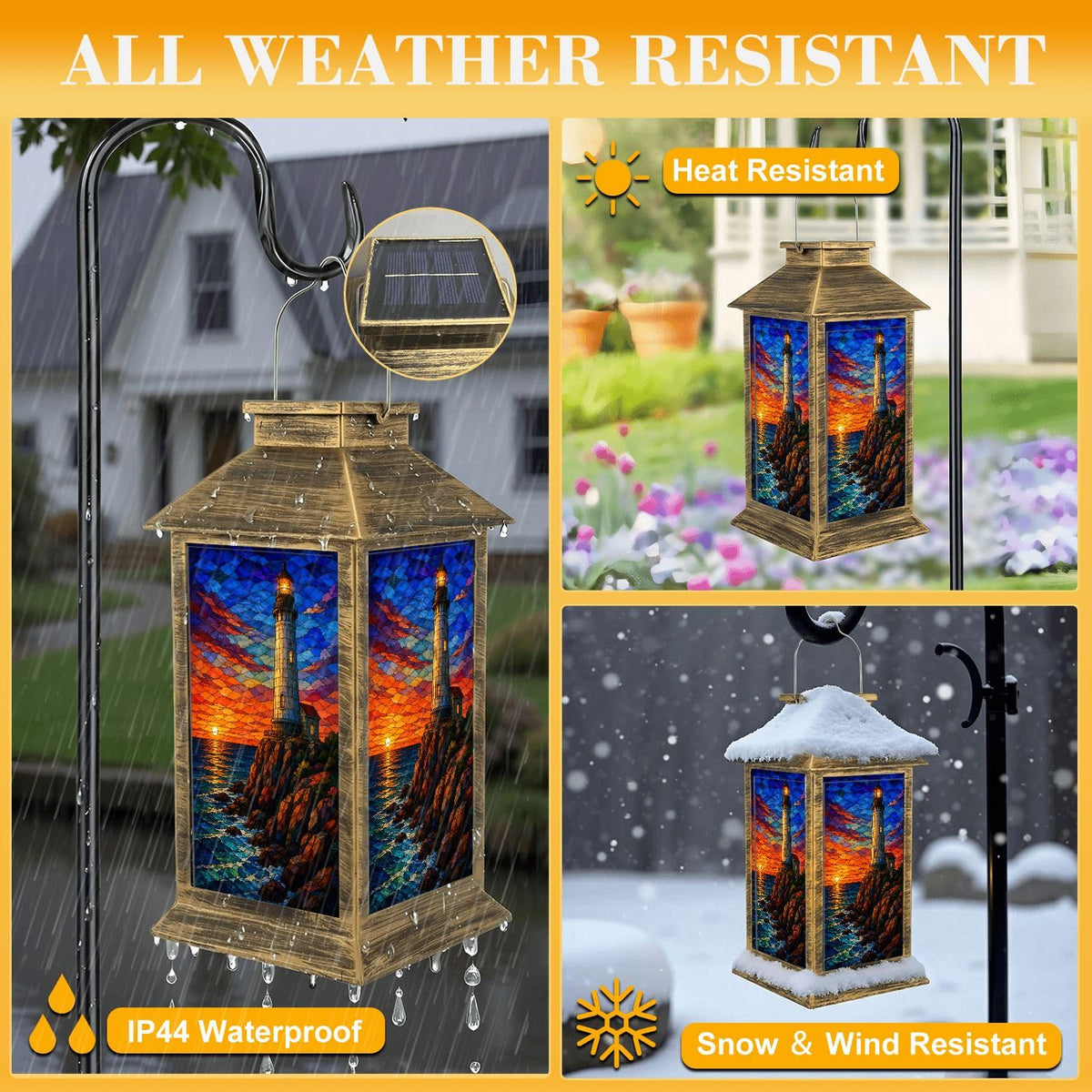 Waterproof Mosaic LED Solar Lantern G85577