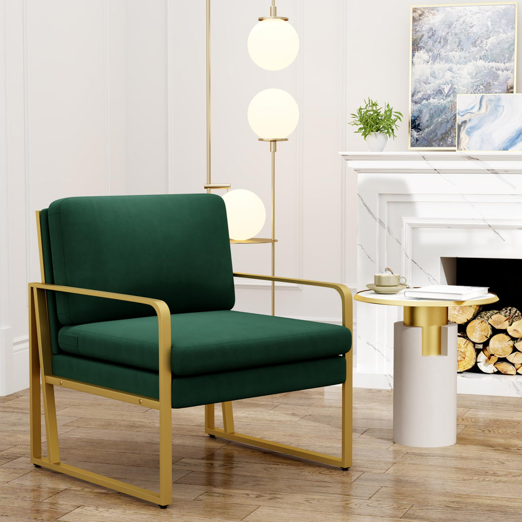 Velvet Accent Chair Set of 2 Green A41366