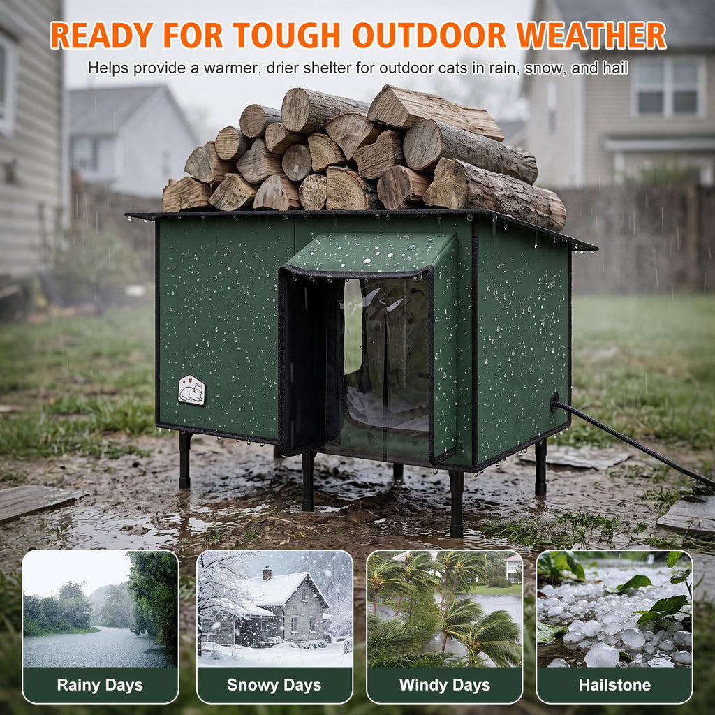 Heated Outdoor Cat House W7373