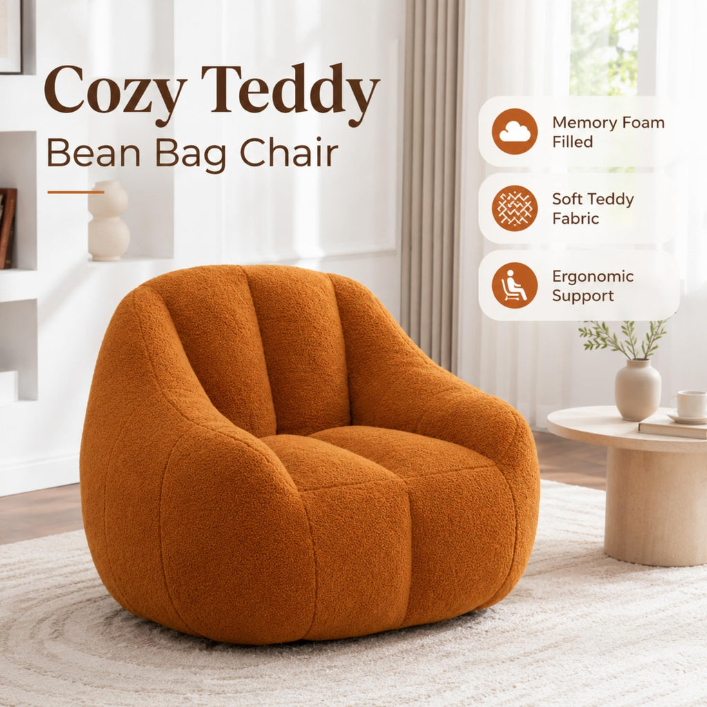 Yellow Memory Foam Bean Bag Chair E7729