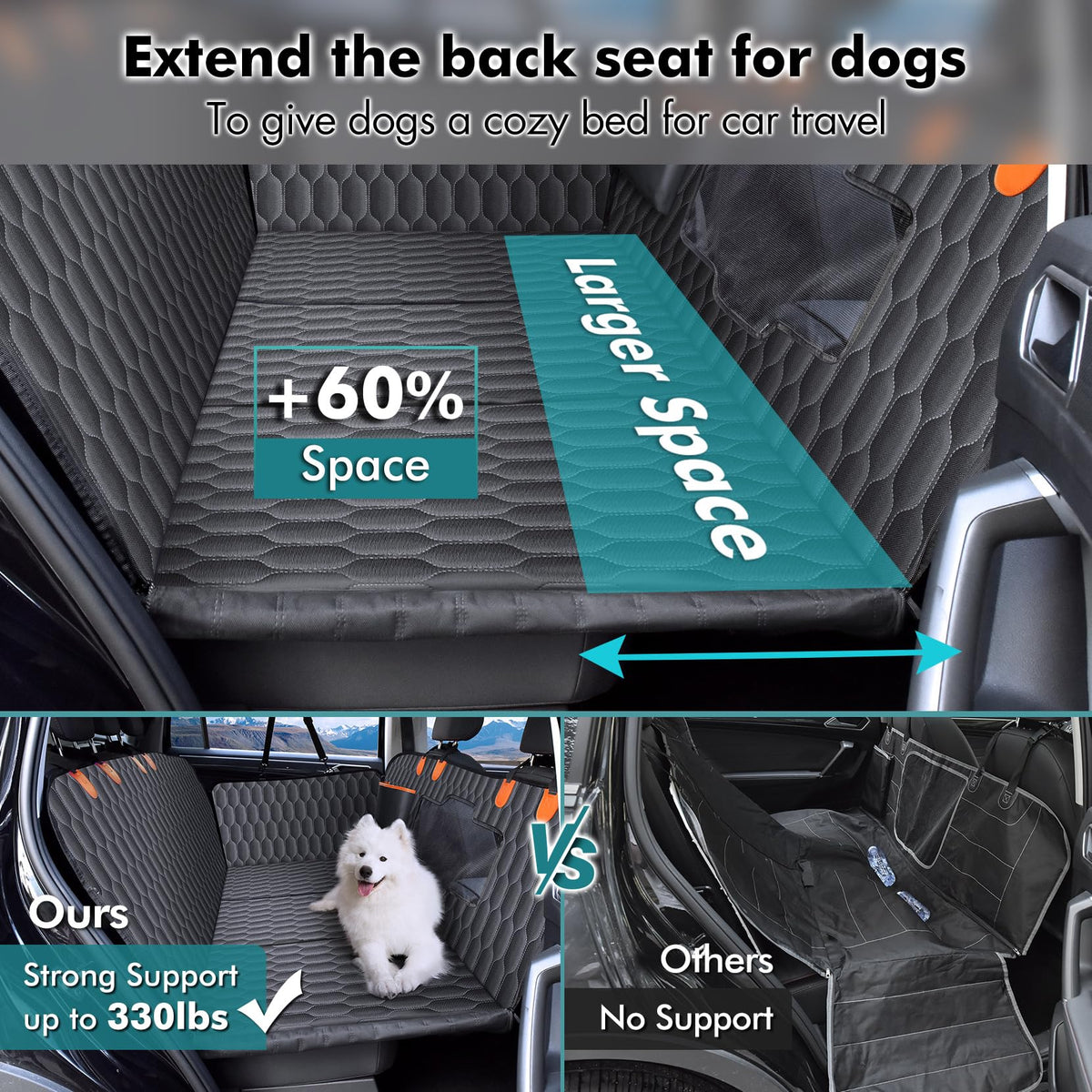 XL Waterproof Dog Back Seat Extender M524