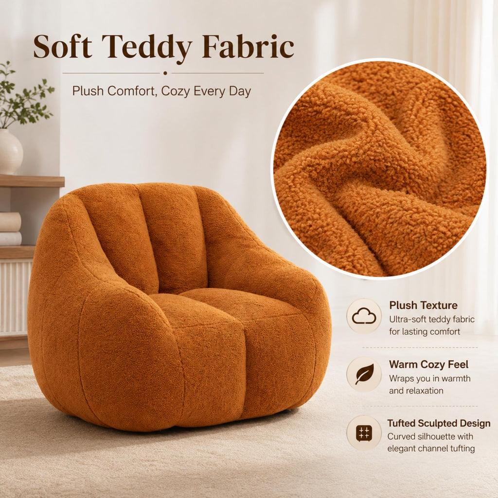 Yellow Memory Foam Bean Bag Chair E7729