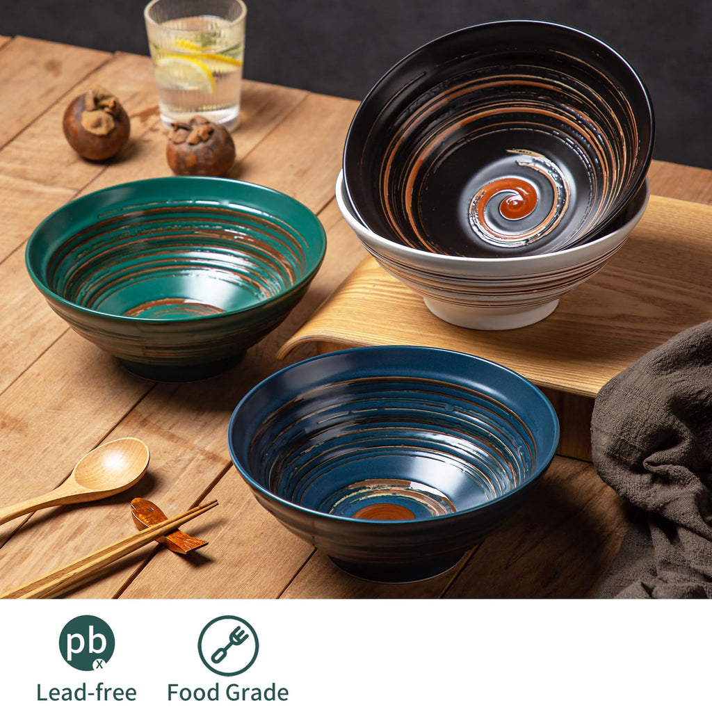 Multicolor Ceramic Ramen Bowl Set of 4 C751004