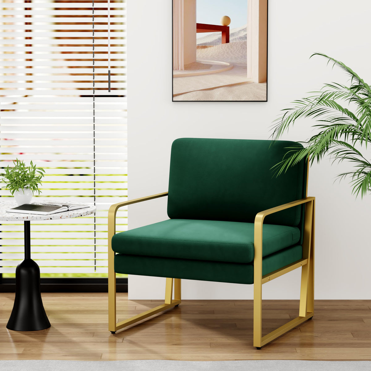 Velvet Accent Chair Set of 2 Green A41366