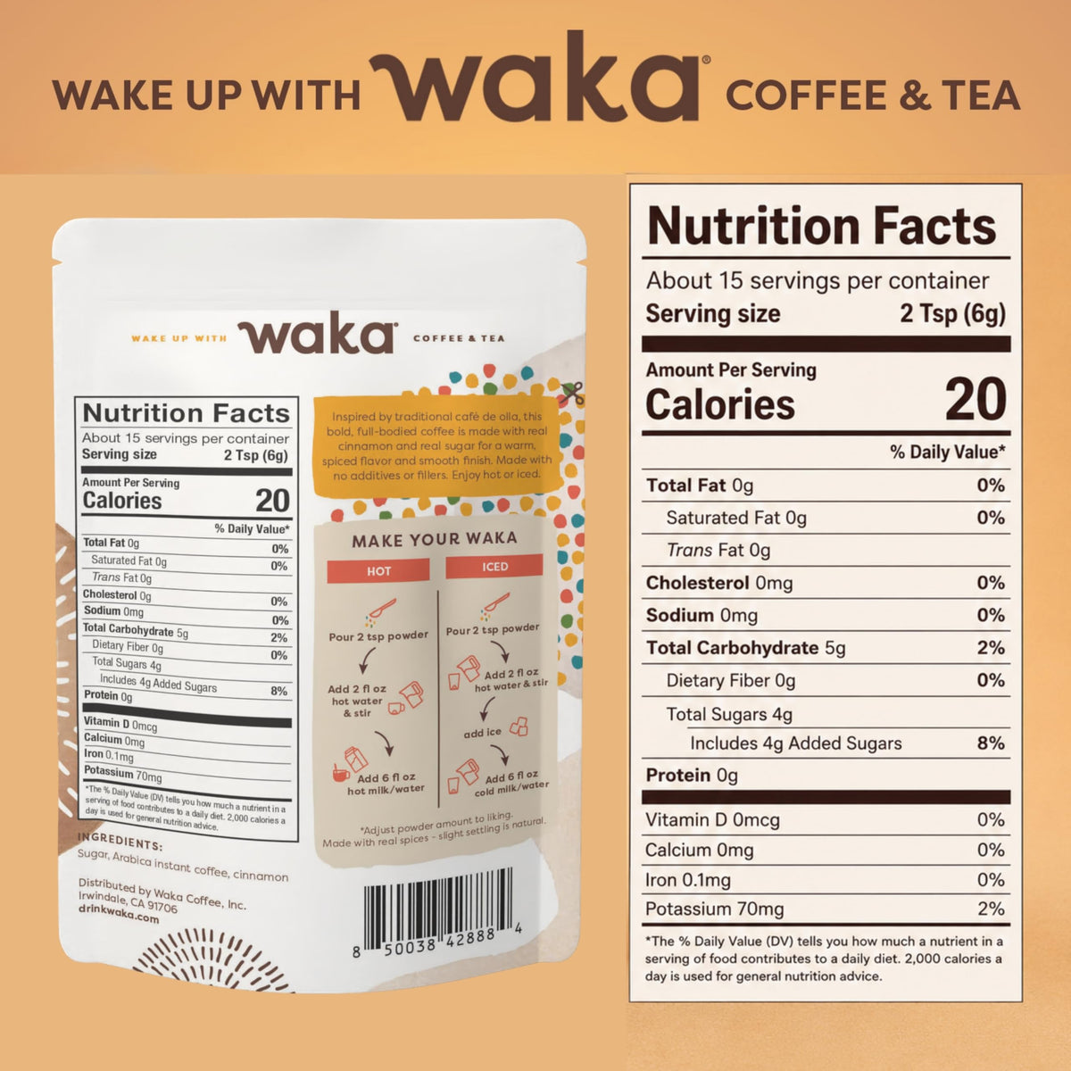 Instant Coffee, Slightly Sweetened, Cinnamon F93848