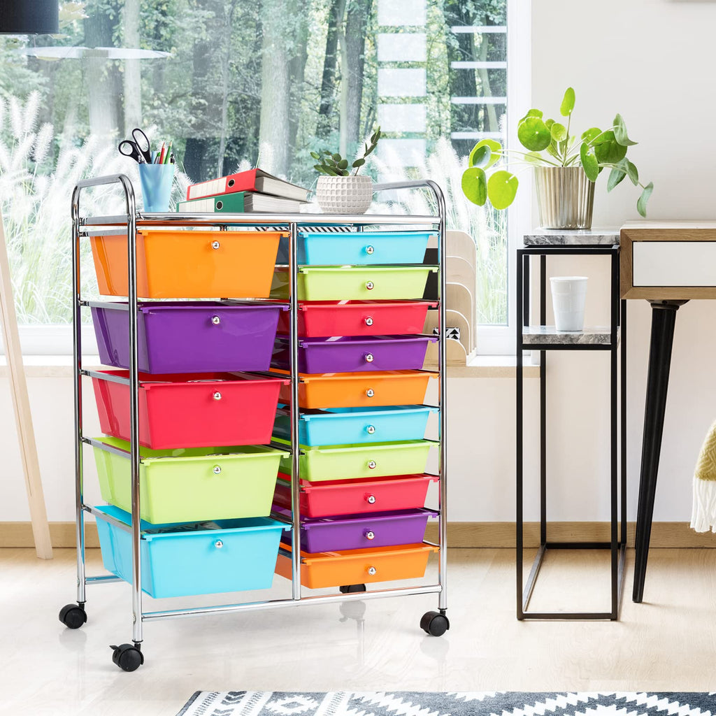 15 Drawers Rolling Storage Cart W18617