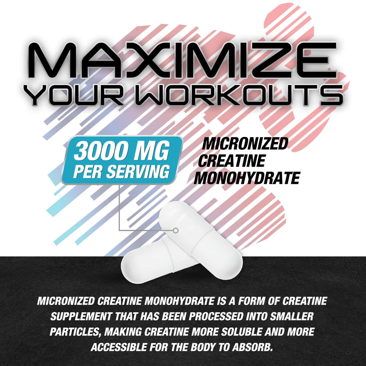 Micronized Creatine Monohydrate 3000mg 60 Capsules R449001
