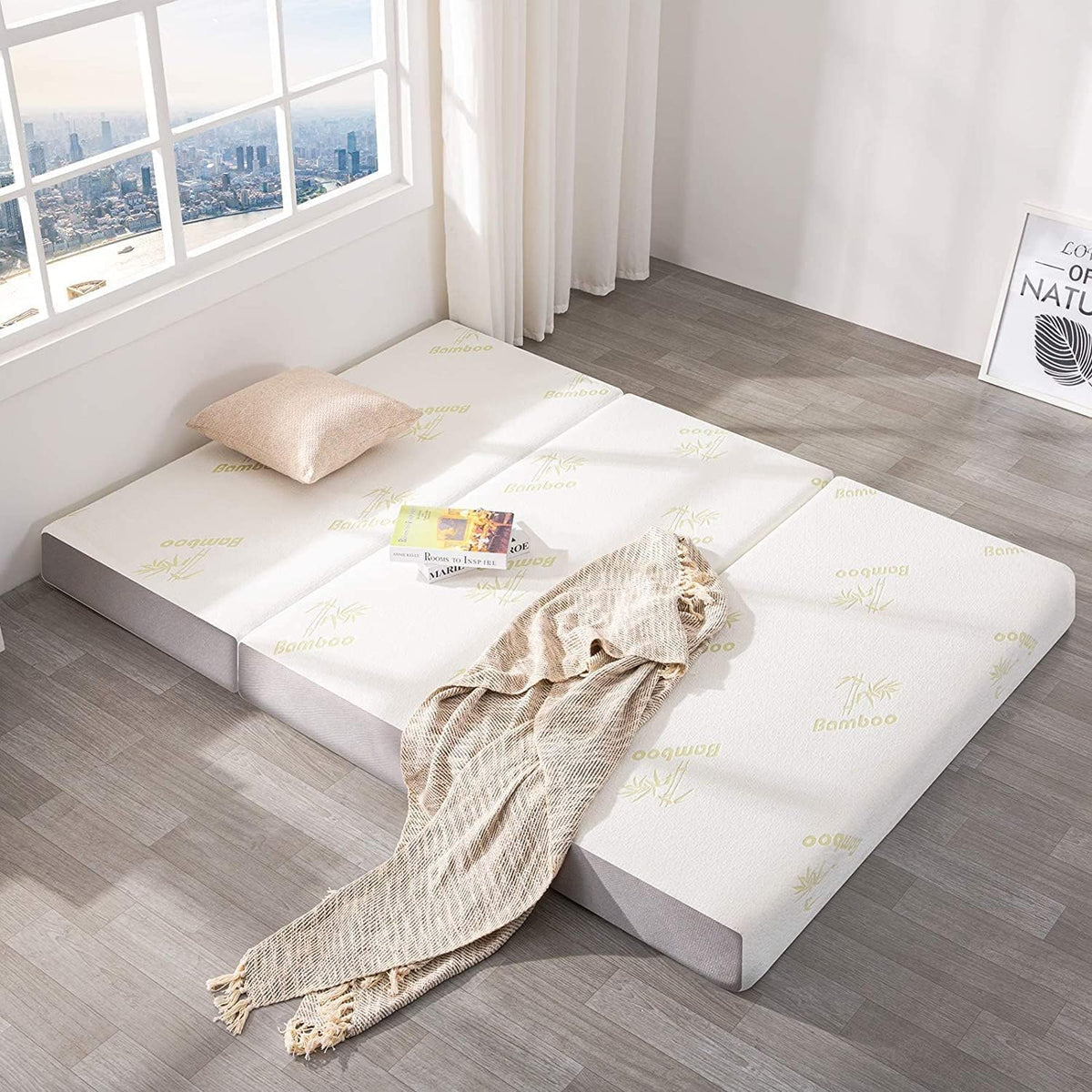 6 Inch Trifold Memory Foam Queen Mattress P463316