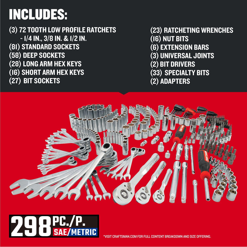 298 Piece Hand Tool and Socket Set SAE/Metric A8169