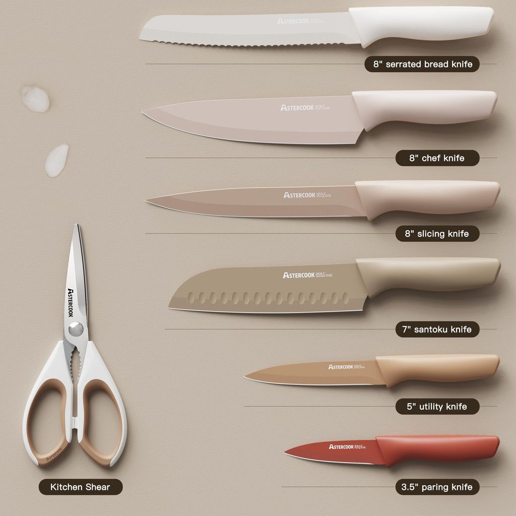 13 Piece Stainless Steel Kitchen Knife Set with Blade Guards C274896