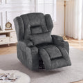 Oversized Velvet Swivel Rocker Recliner Chair with Cup Holders E840