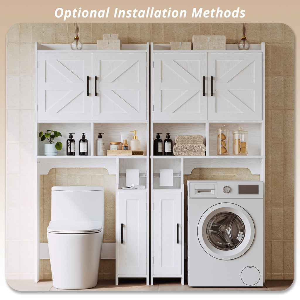White Over The Toilet Storage Cabinet with Adjustable Shelves M33130