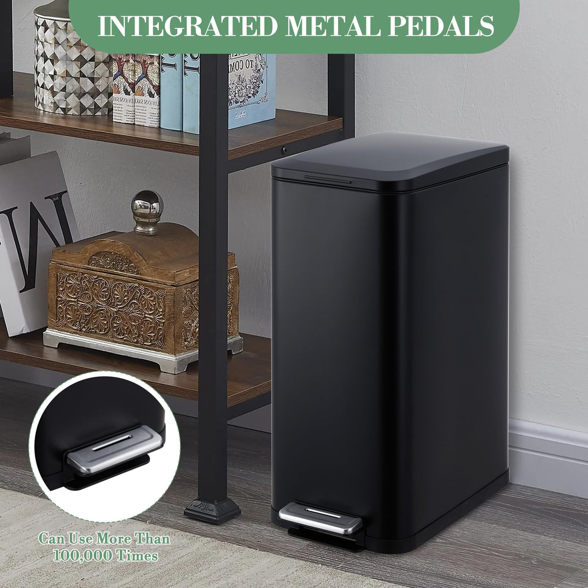 50L Stainless Steel Step Trash Can with Lid L459