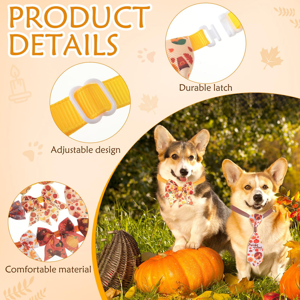 100 Pieces Fall Thanksgiving Day Dog Bow Tie Collar Set H4642
