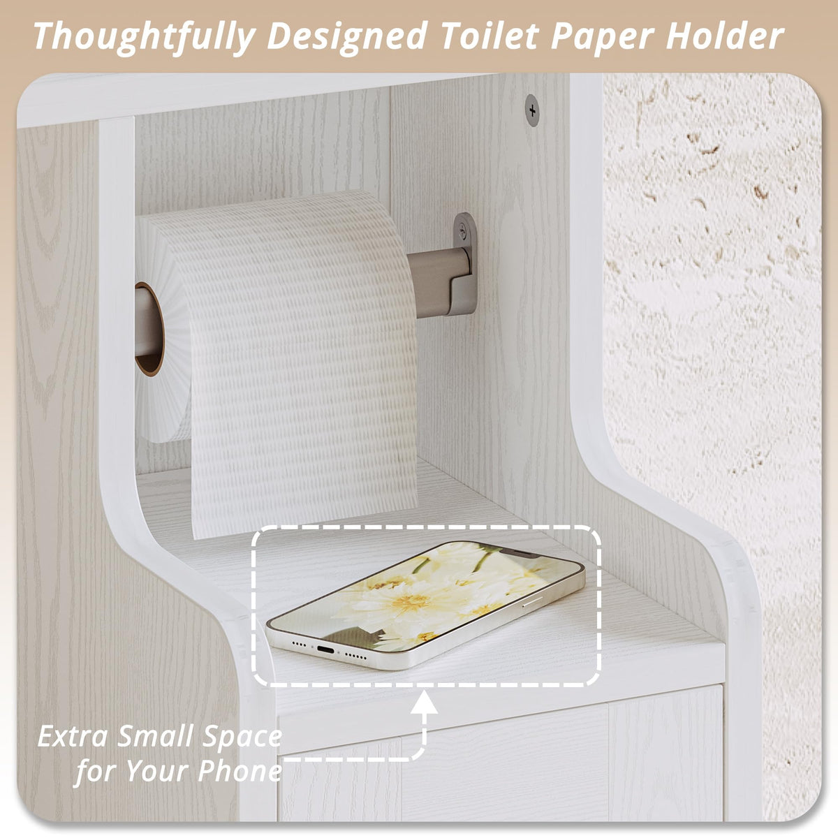 White Over The Toilet Storage Cabinet with Adjustable Shelves M33130