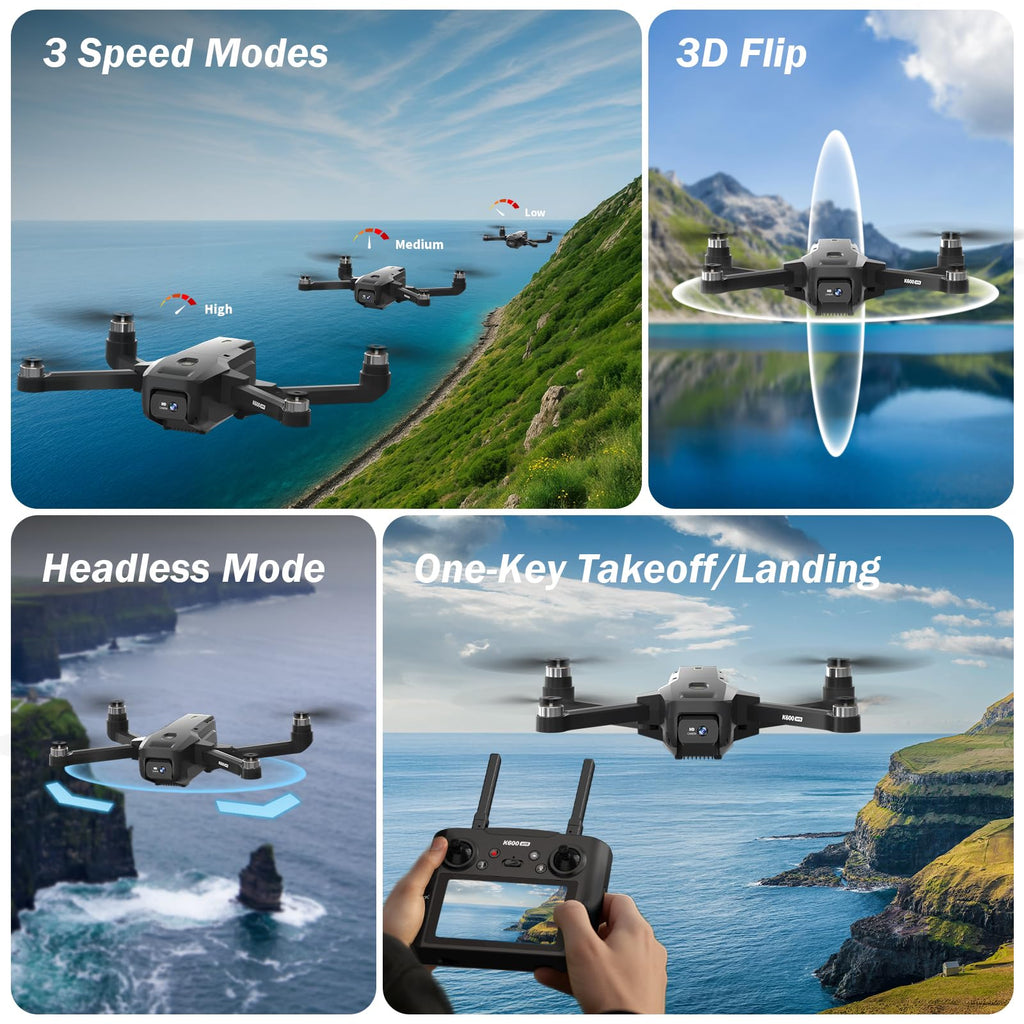 GPS Drone with EIS Camera, 4.5" HD LCD RC Screen, 32G SD Card, under 249g N876077