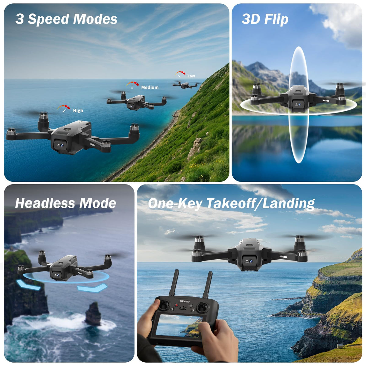 GPS Drone with EIS Camera, 4.5" HD LCD RC Screen, 32G SD Card, under 249g N876077