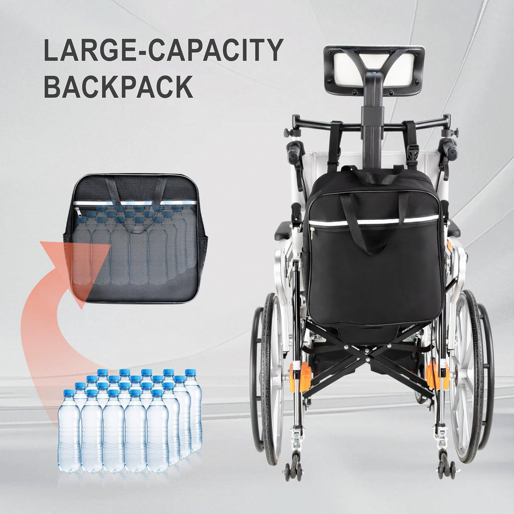 5-in-1 Reclining Wheelchair with 18.5" Wide Seat E767994