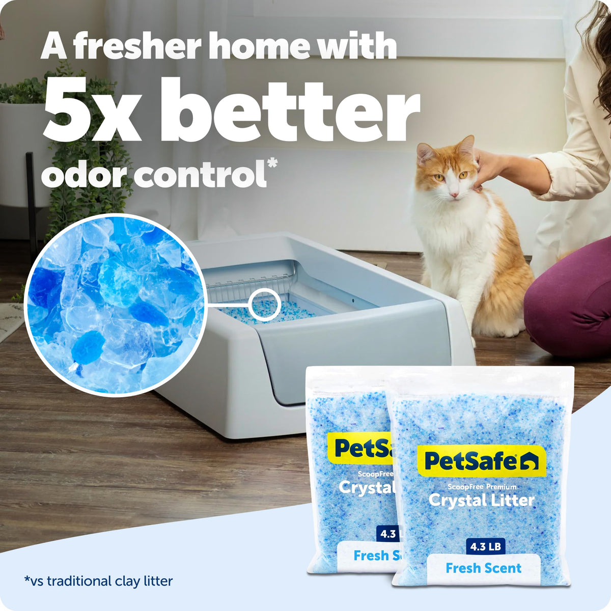 Fresh Scent 4.3 Lb 2 Pack Crystal Litter A845934