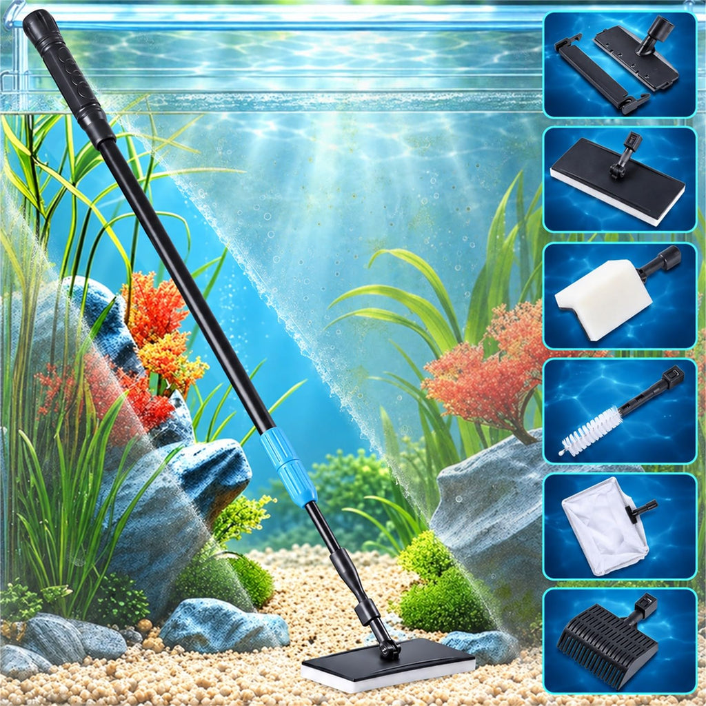 6 in 1 Aquarium Cleaning Tool Kit with Telescopic Long Handle H324928