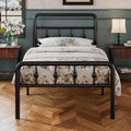 16 Inch Twin Metal Platform Bed with Headboard and Footboard M726872