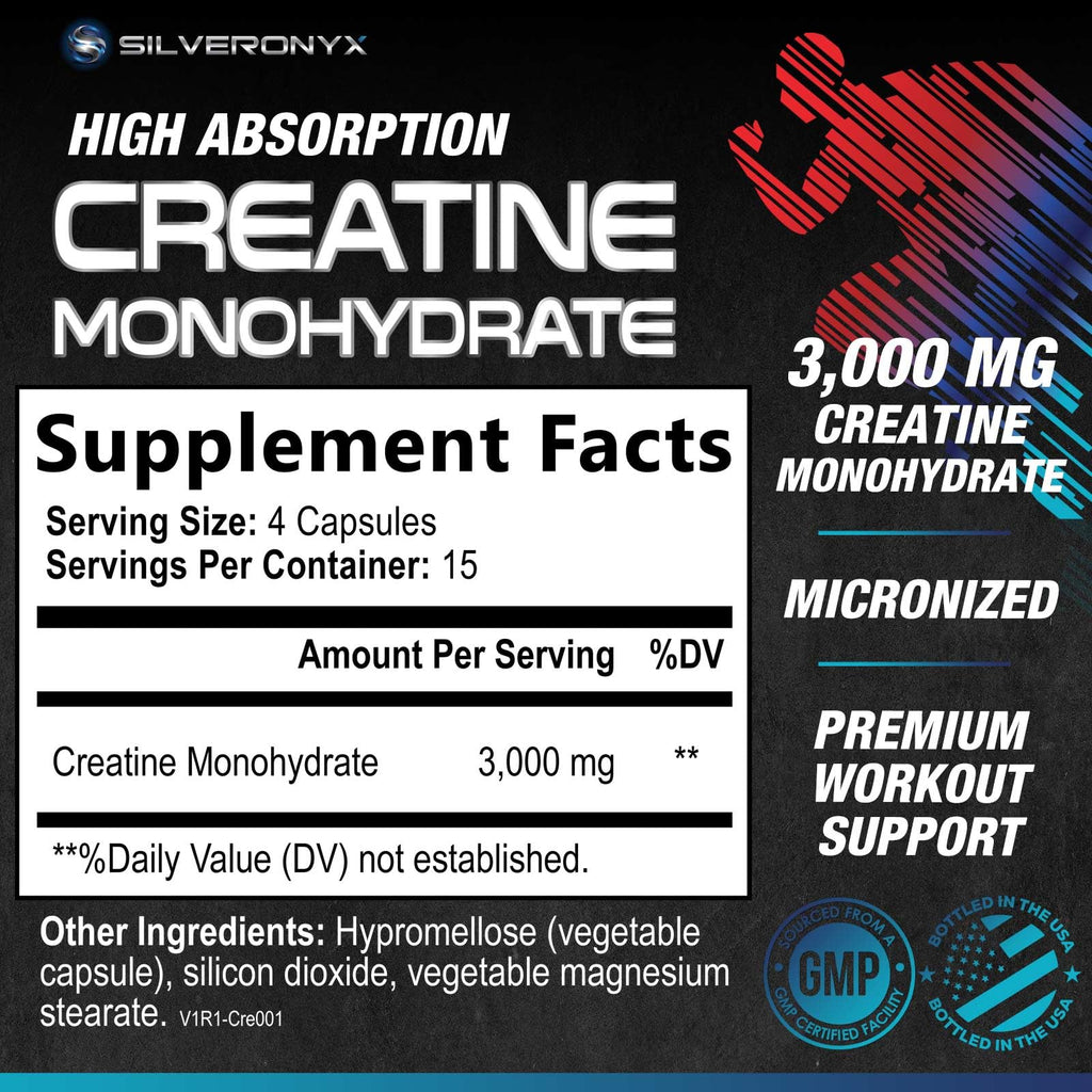 Micronized Creatine Monohydrate 3000mg 60 Capsules R449001