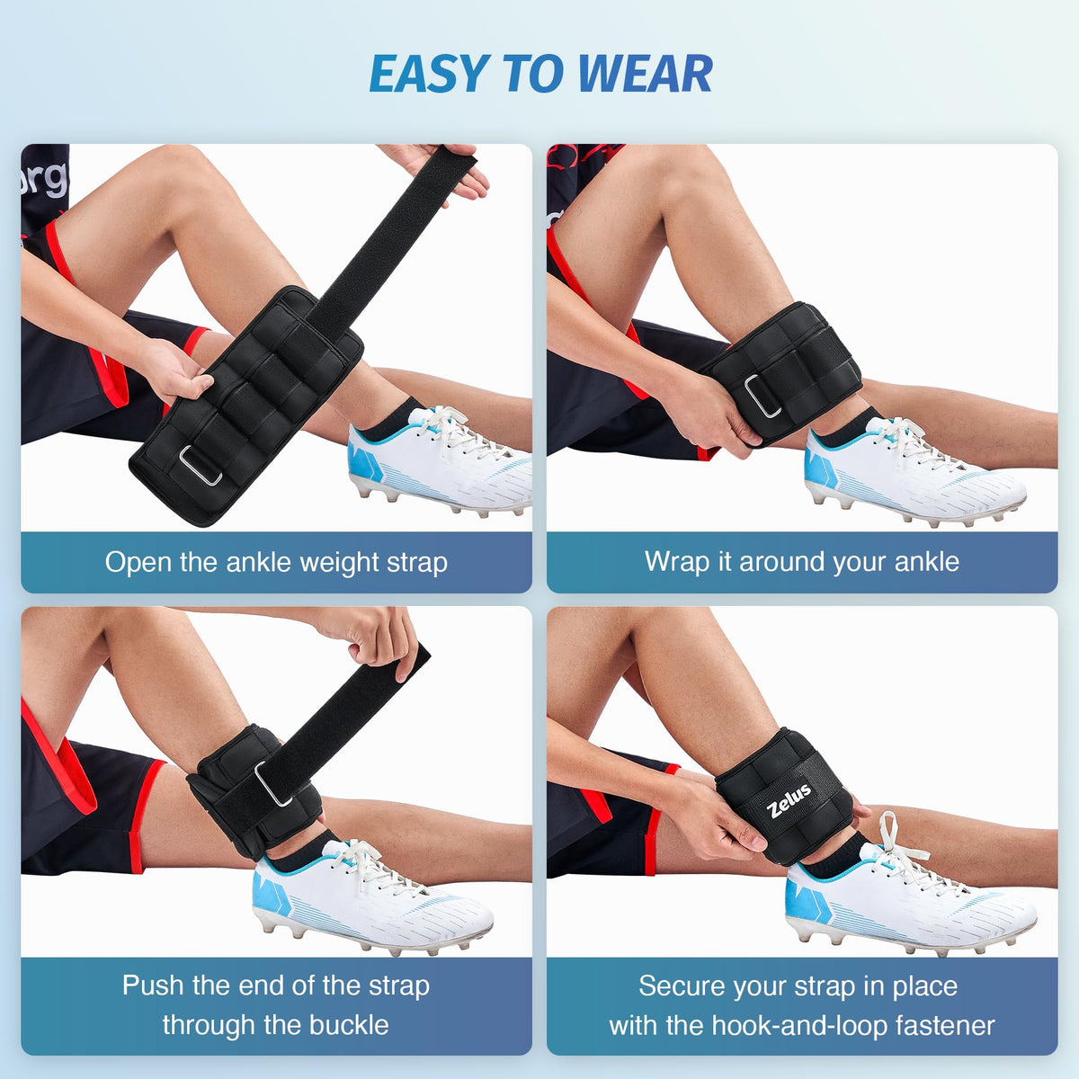 Adjustable Ankle Weights Set with Removable Sandbags N9262