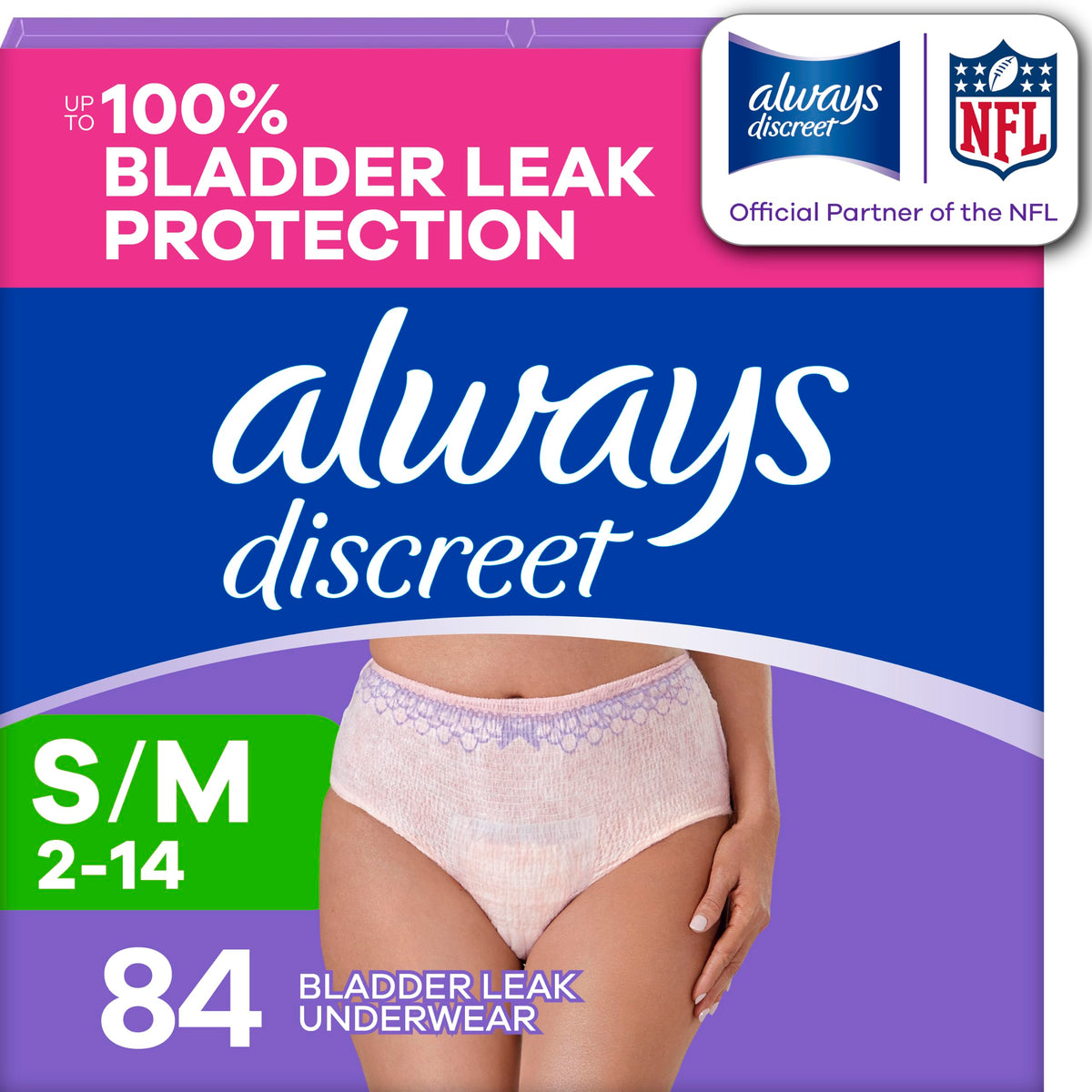 Small/Medium Incontinence Underwear, 84ct P2666