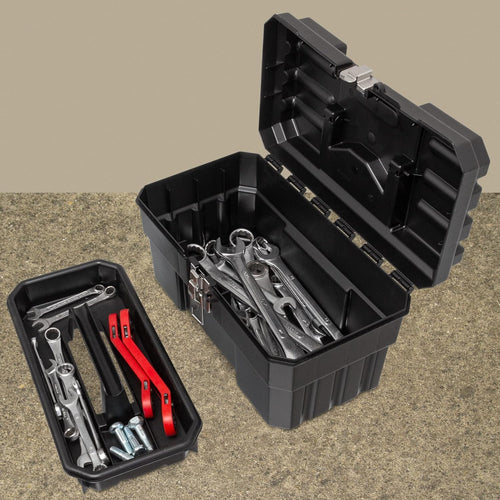14-Inch Plastic Toolbox with Removable Tray U619815