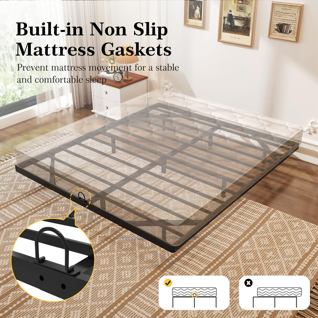 Full Size Metal Floating Bed Frame with LED Lights F280815