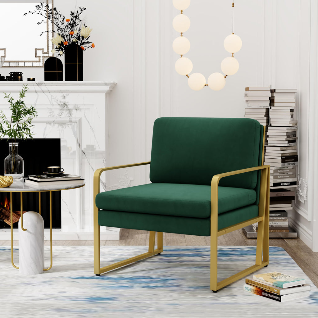 Velvet Accent Chair Set of 2 Green A41366