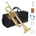 Gold Trumpet with Case, 7C Mouthpiece and Cleaning Kit B878