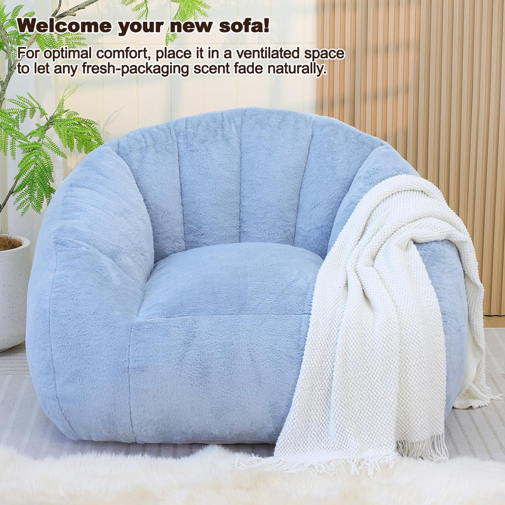 Light Blue Corduroy Bean Bag Chair W801