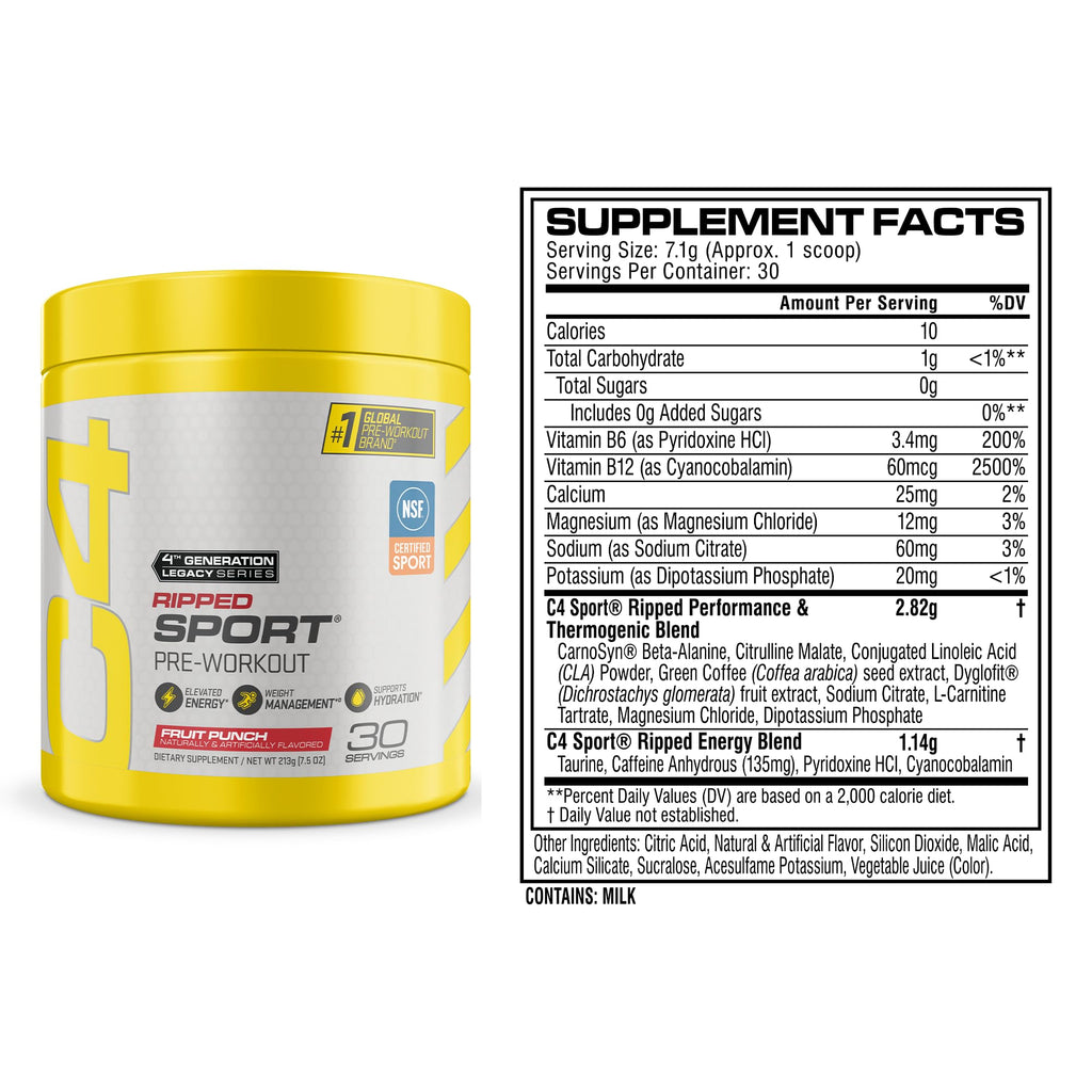 Fruit Punch Pre Workout 30 Servings J29570