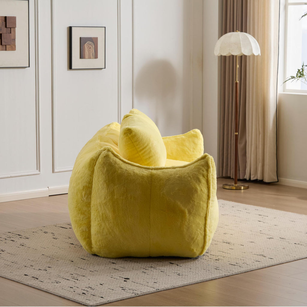 Oversized Faux Fur Memory Foam Bean Bag Chair G329