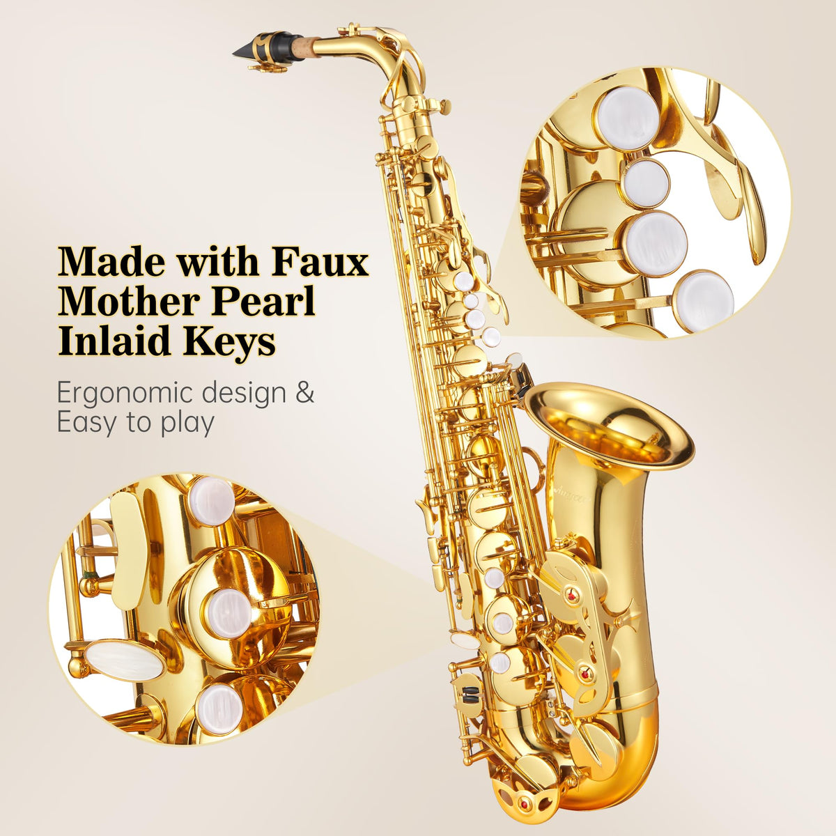 Alto Saxophone Copper Body Electroplated Gold Finish P1581