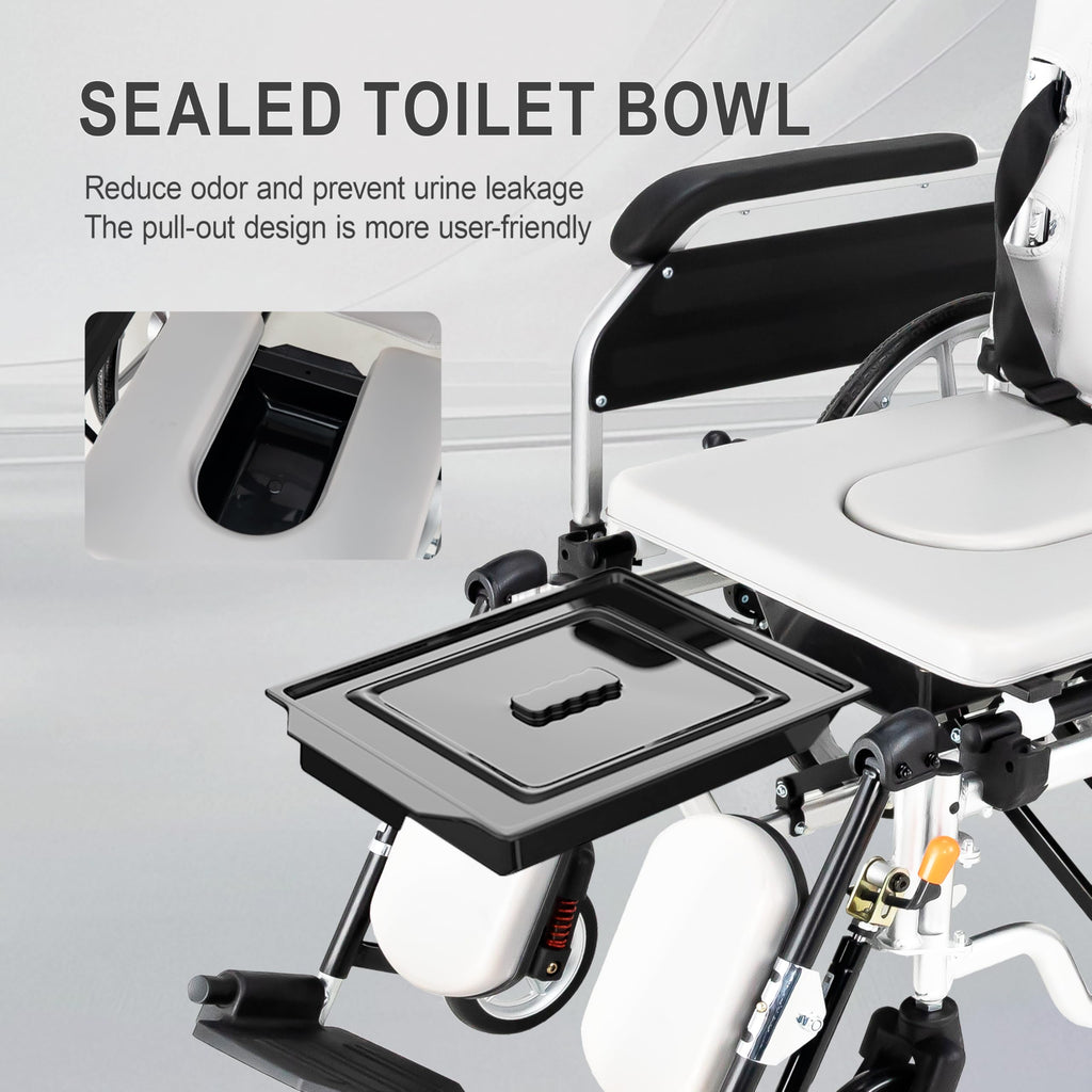 5-in-1 Reclining Wheelchair with 18.5" Wide Seat E767994