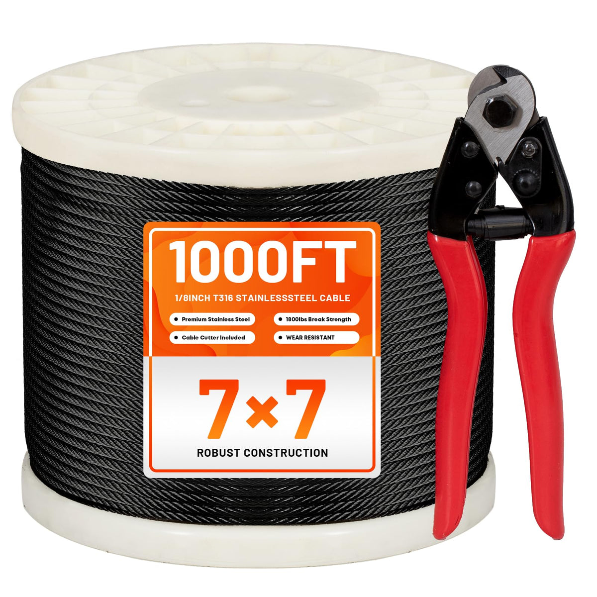Black 1/8" Stainless Steel Cable Kit O746708