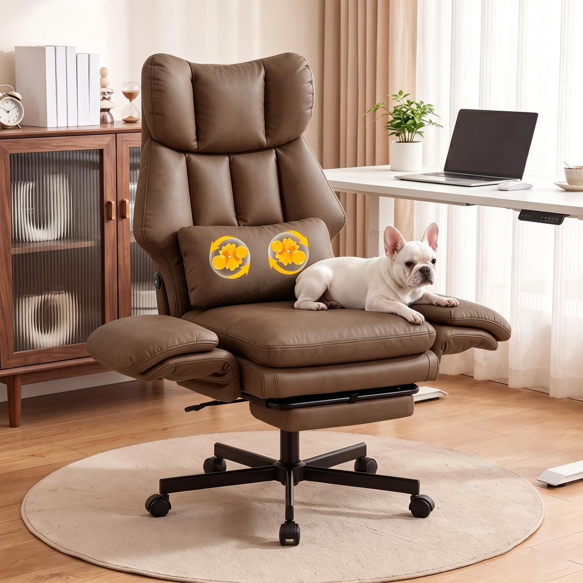 3D Kneading Massage Office Chair with Footrest U5546