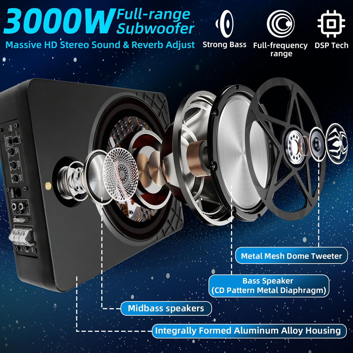 10" Powered Under Seat Subwoofer with Amp R5441