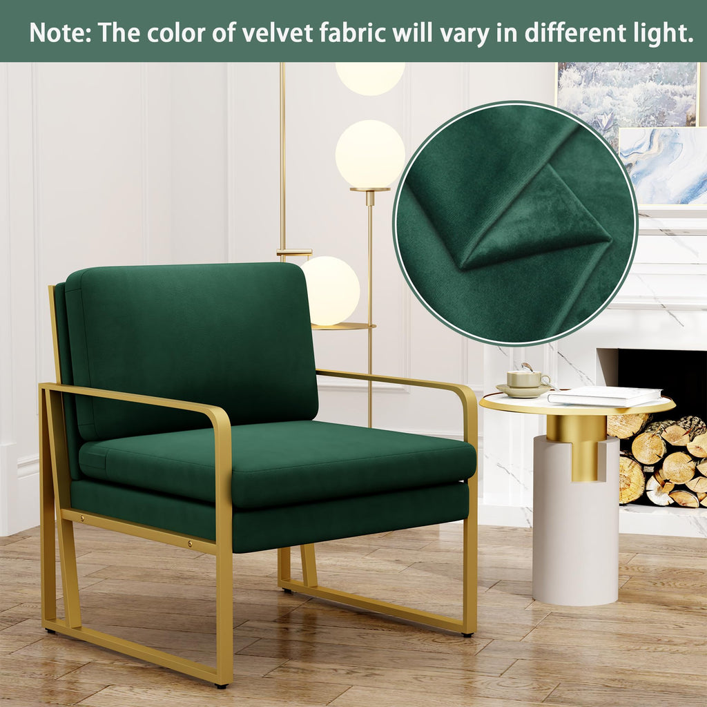 Velvet Accent Chair Set of 2 Green A41366