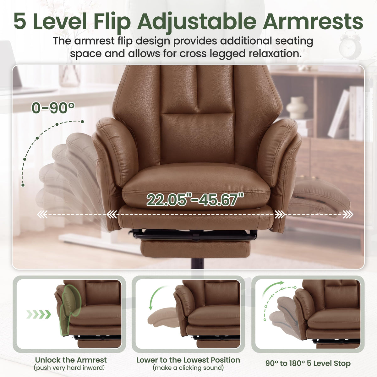 3D Kneading Massage Office Chair with Footrest U5546
