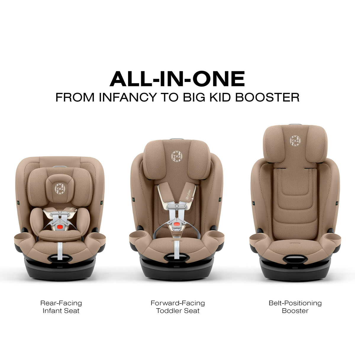 Rotating All-in-One Convertible Car Seat, Almond Beige D43120